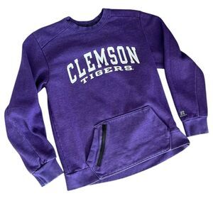 Clemson Tigers Purple Crewneck Sweatshirt by Russell Athletic, Size M